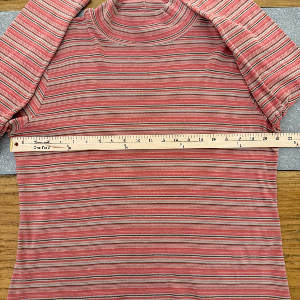 Woolrich Grenadine Striped Mock Neck Long Sleeve Top Size Large - Picture 8 of 9
